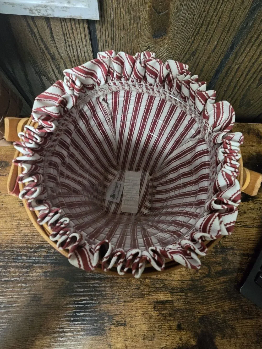 Longaberger 1996 Sweetheart Bouquet Basket with Red Stripes Liner and Protector
